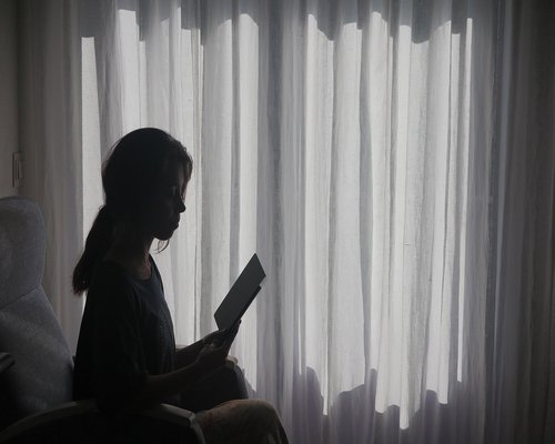 Calm reading place near a window